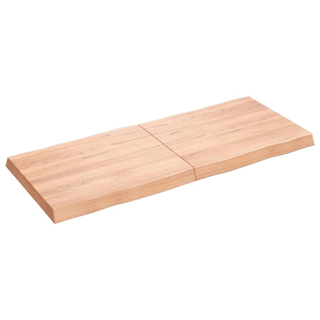 bordplade 120x50x(2-6) cm naturlig kant behandlet træ lysebrun