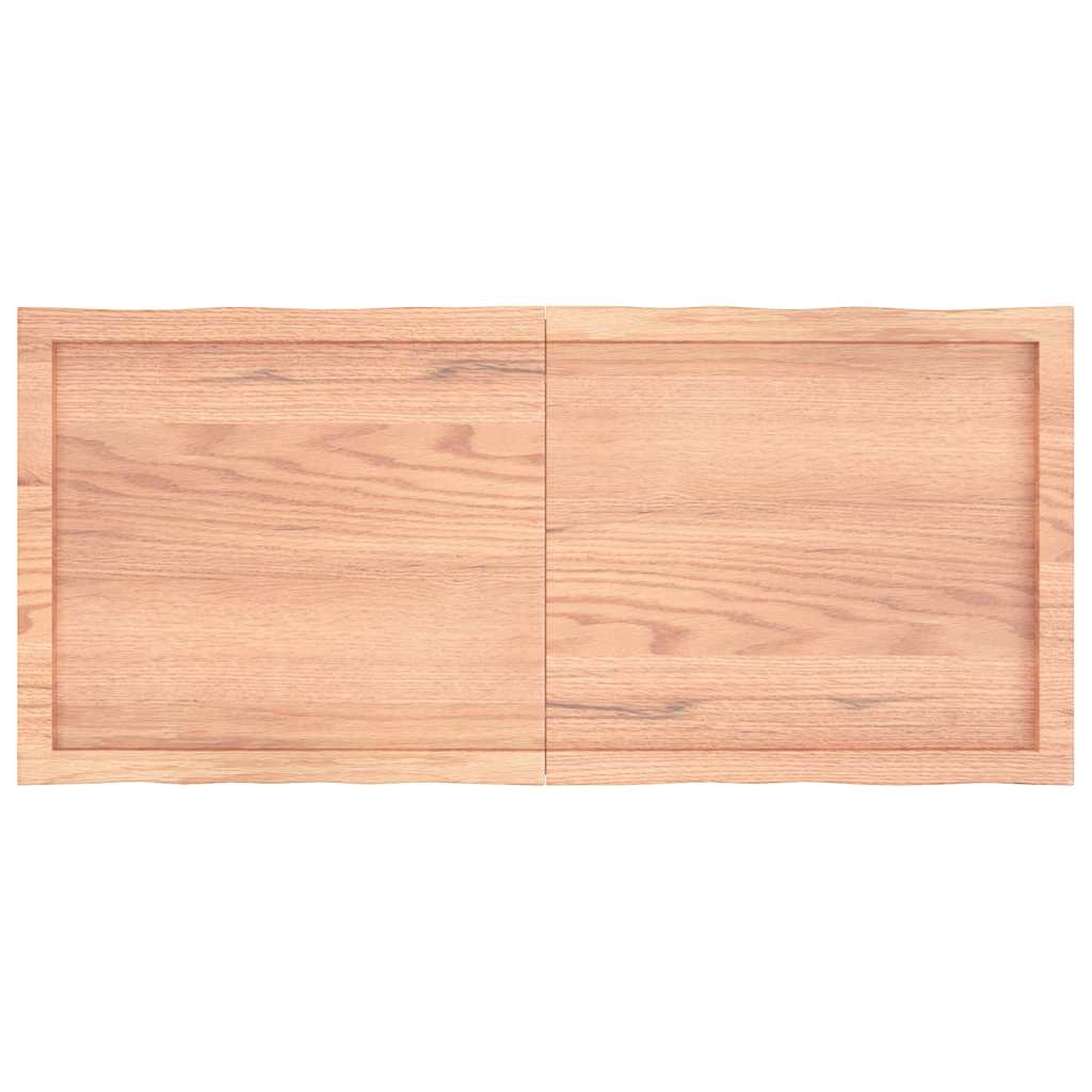 bordplade 120x50x(2-6) cm naturlig kant behandlet træ lysebrun