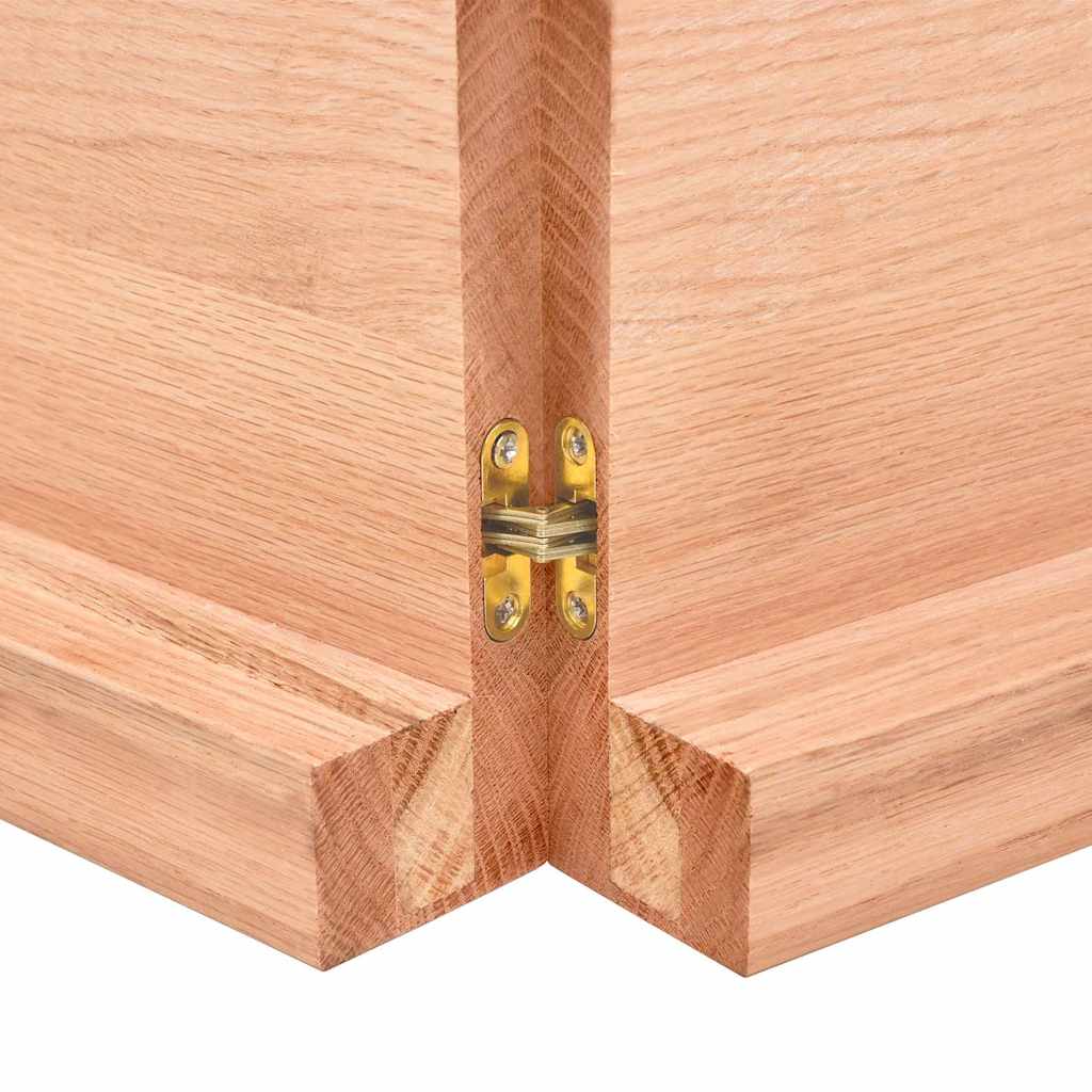 bordplade 120x50x(2-6) cm naturlig kant behandlet træ lysebrun