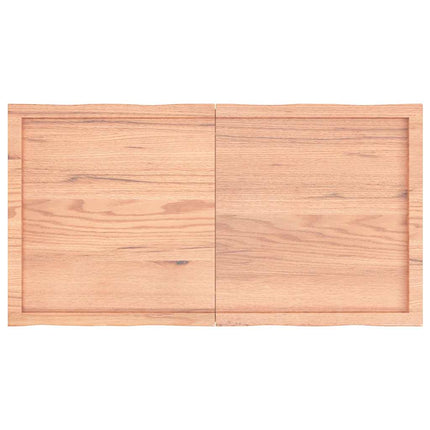 bordplade 120x60x(2-4) cm naturlig kant behandlet træ lysebrun