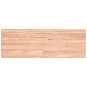 bordplade 140x50x(2-4) cm naturlig kant behandlet træ lysebrun