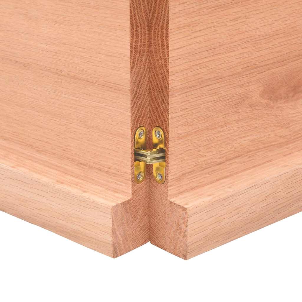 bordplade 140x50x(2-4) cm naturlig kant behandlet træ lysebrun