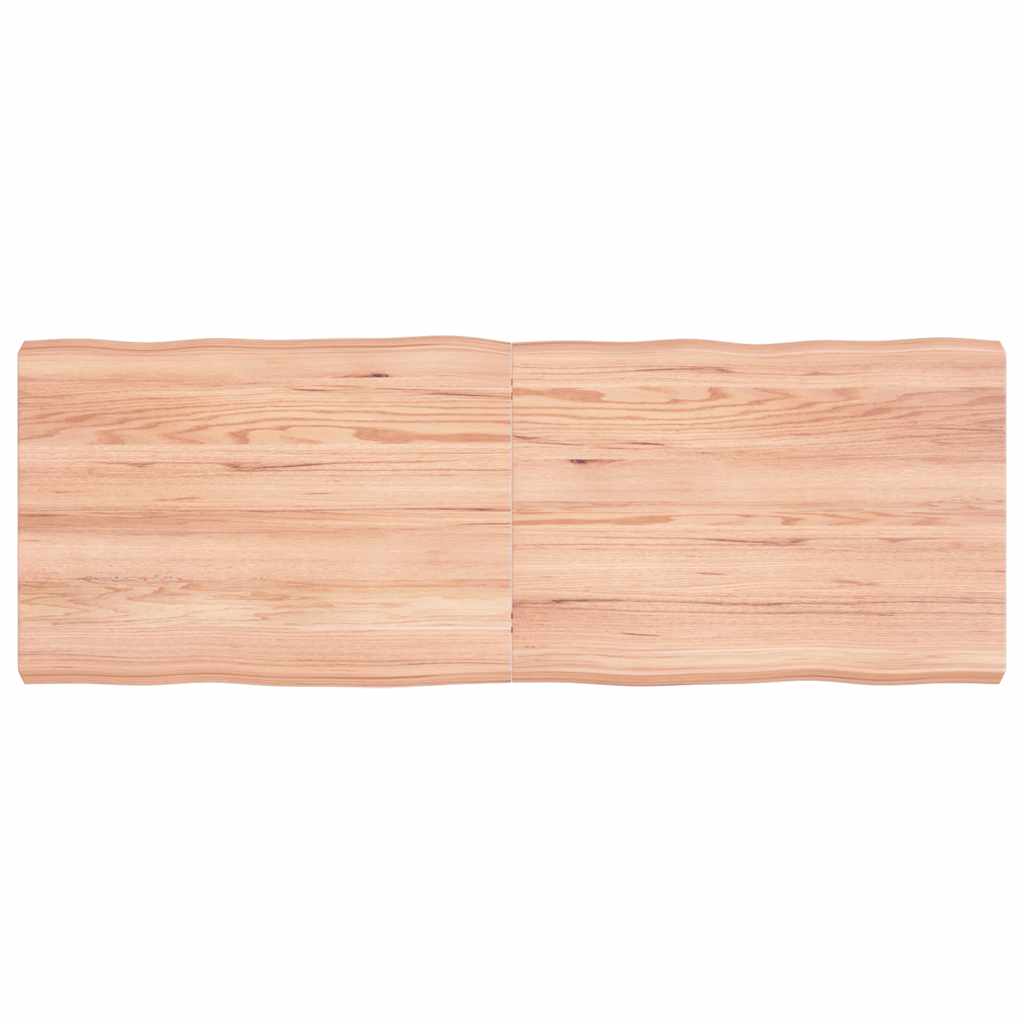 bordplade 140x50x(2-6) cm naturlig kant behandlet træ lysebrun