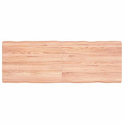 bordplade 140x50x(2-6) cm naturlig kant behandlet træ lysebrun