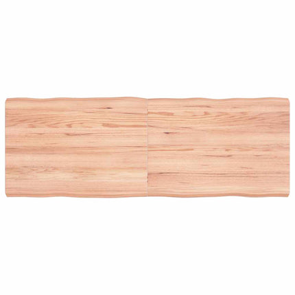 bordplade 140x50x(2-6) cm naturlig kant behandlet træ lysebrun
