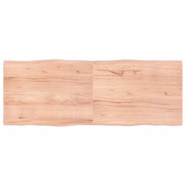 bordplade 160x60x(2-4) cm naturlig kant behandlet træ lysebrun