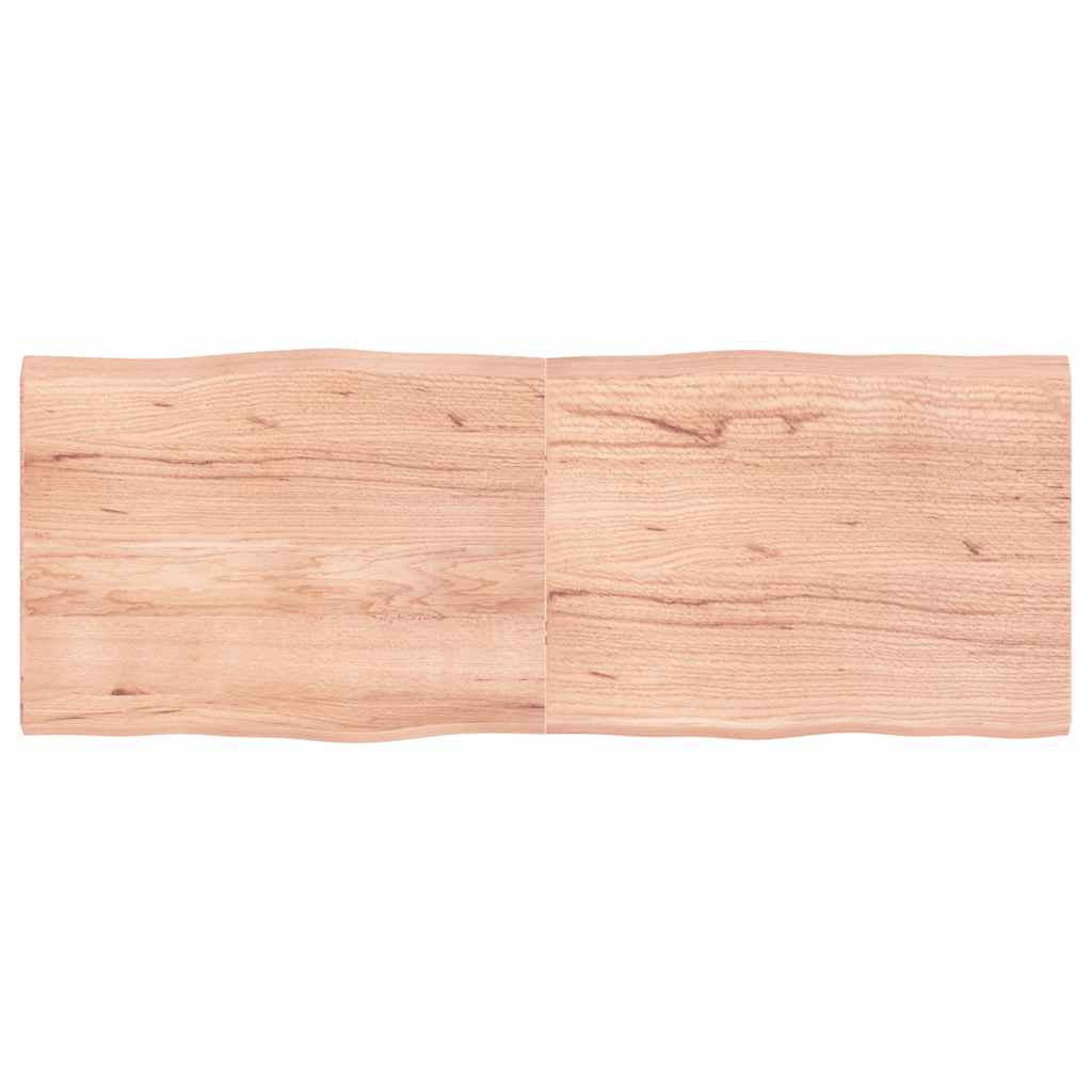 bordplade 160x60x(2-4) cm naturlig kant behandlet træ lysebrun