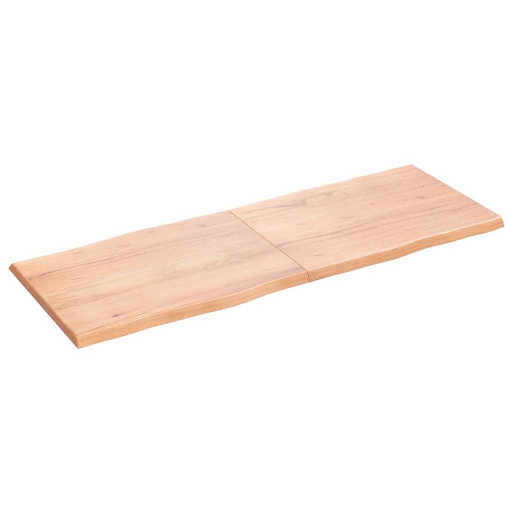 bordplade 160x60x(2-4) cm naturlig kant behandlet træ lysebrun