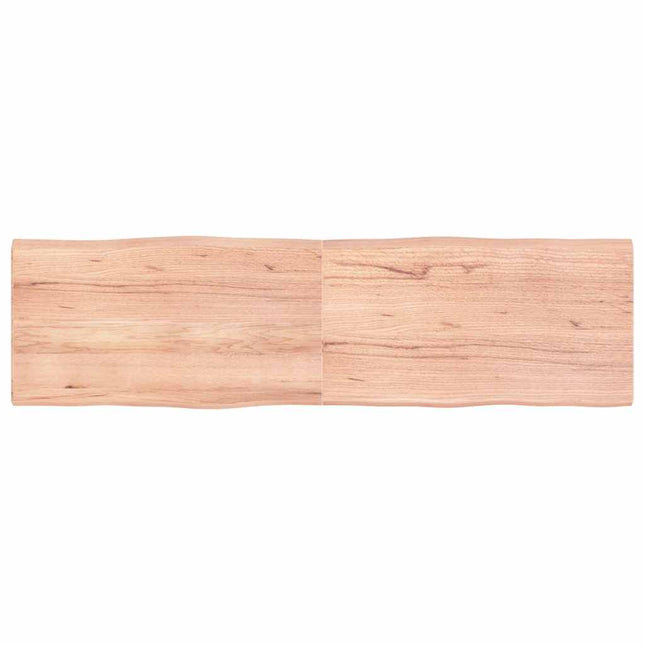 bordplade 180x50x(2-4) cm naturlig kant behandlet træ lysebrun
