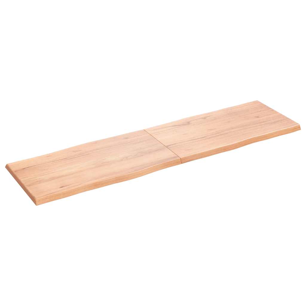 bordplade 180x50x(2-4) cm naturlig kant behandlet træ lysebrun