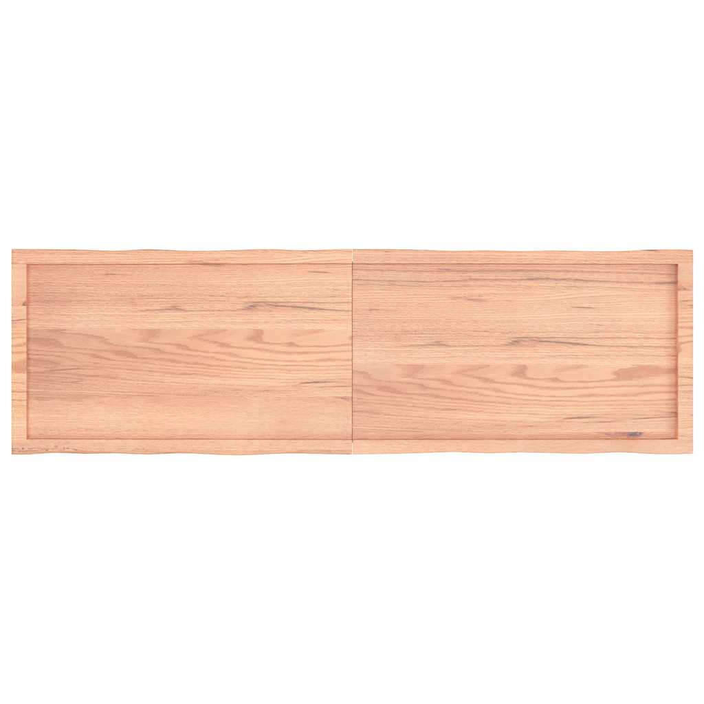 bordplade 180x50x(2-4) cm naturlig kant behandlet træ lysebrun