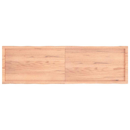 bordplade 180x50x(2-4) cm naturlig kant behandlet træ lysebrun