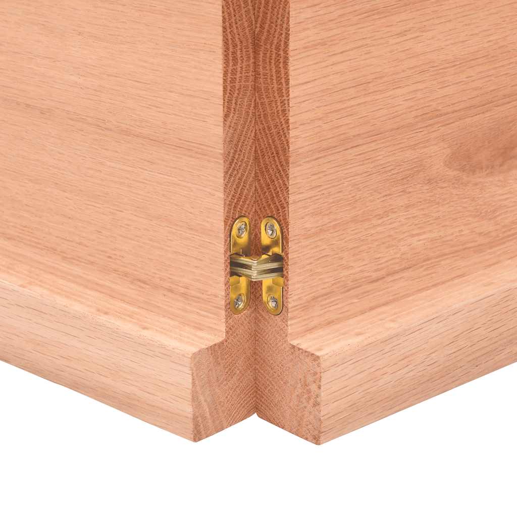bordplade 180x50x(2-4) cm naturlig kant behandlet træ lysebrun
