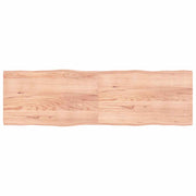 bordplade 200x60x(2-4) cm naturlig kant behandlet træ lysebrun