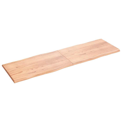 bordplade 200x60x(2-4) cm naturlig kant behandlet træ lysebrun