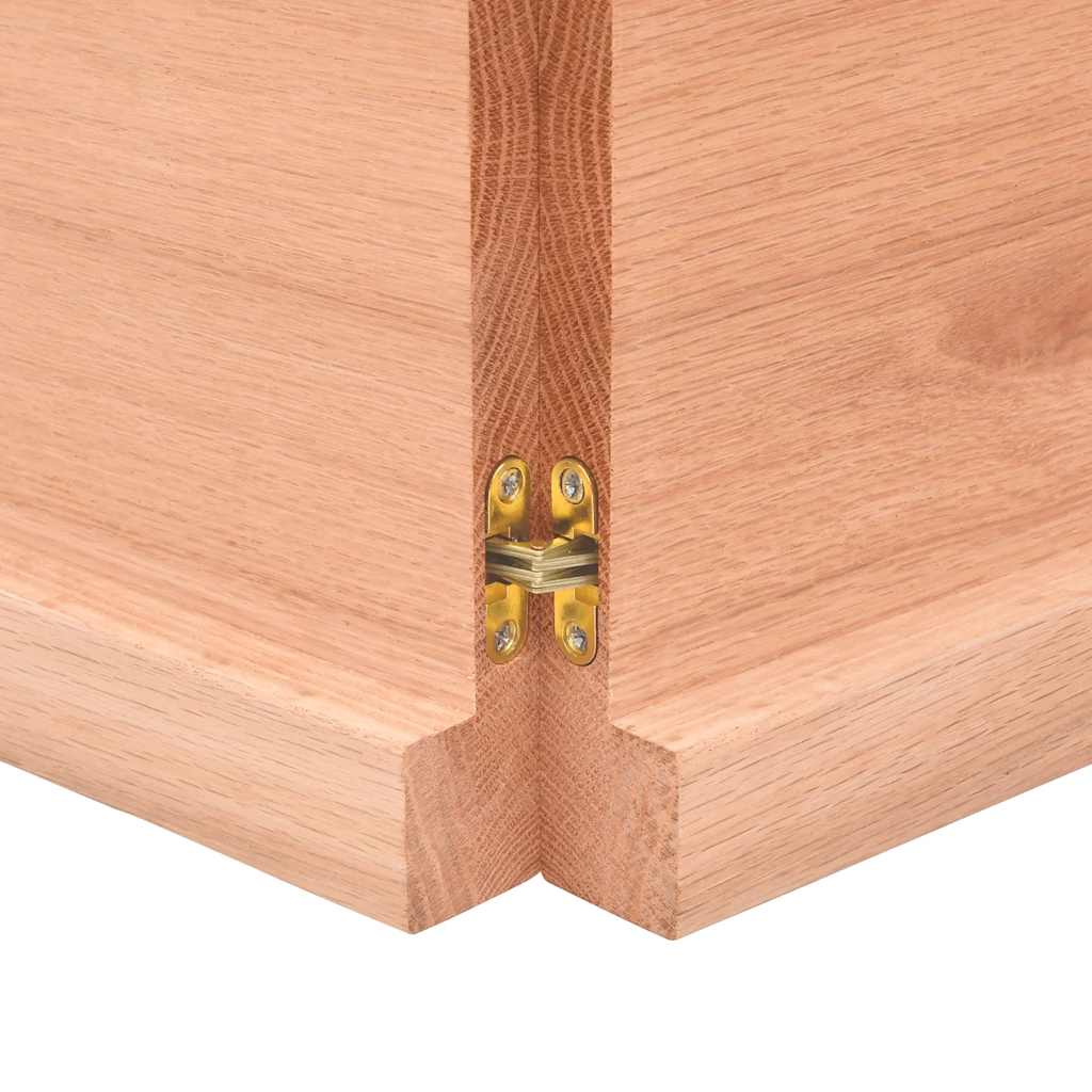 bordplade 200x60x(2-4) cm naturlig kant behandlet træ lysebrun