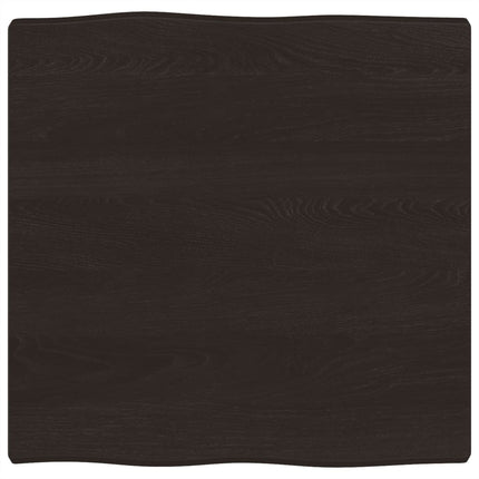 bordplade 60x60x(2-4) cm naturlig kant behandlet træ mørkebrun