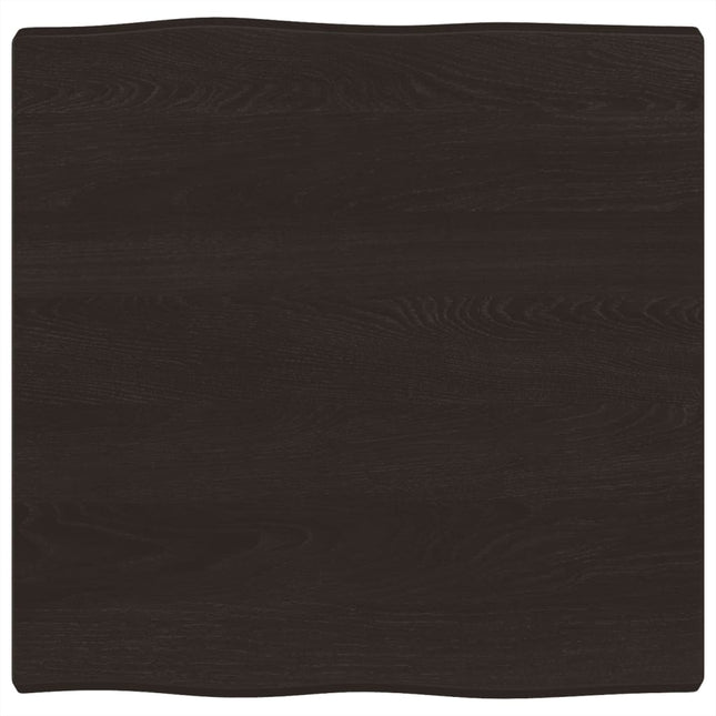 bordplade 60x60x(2-4) cm naturlig kant behandlet træ mørkebrun