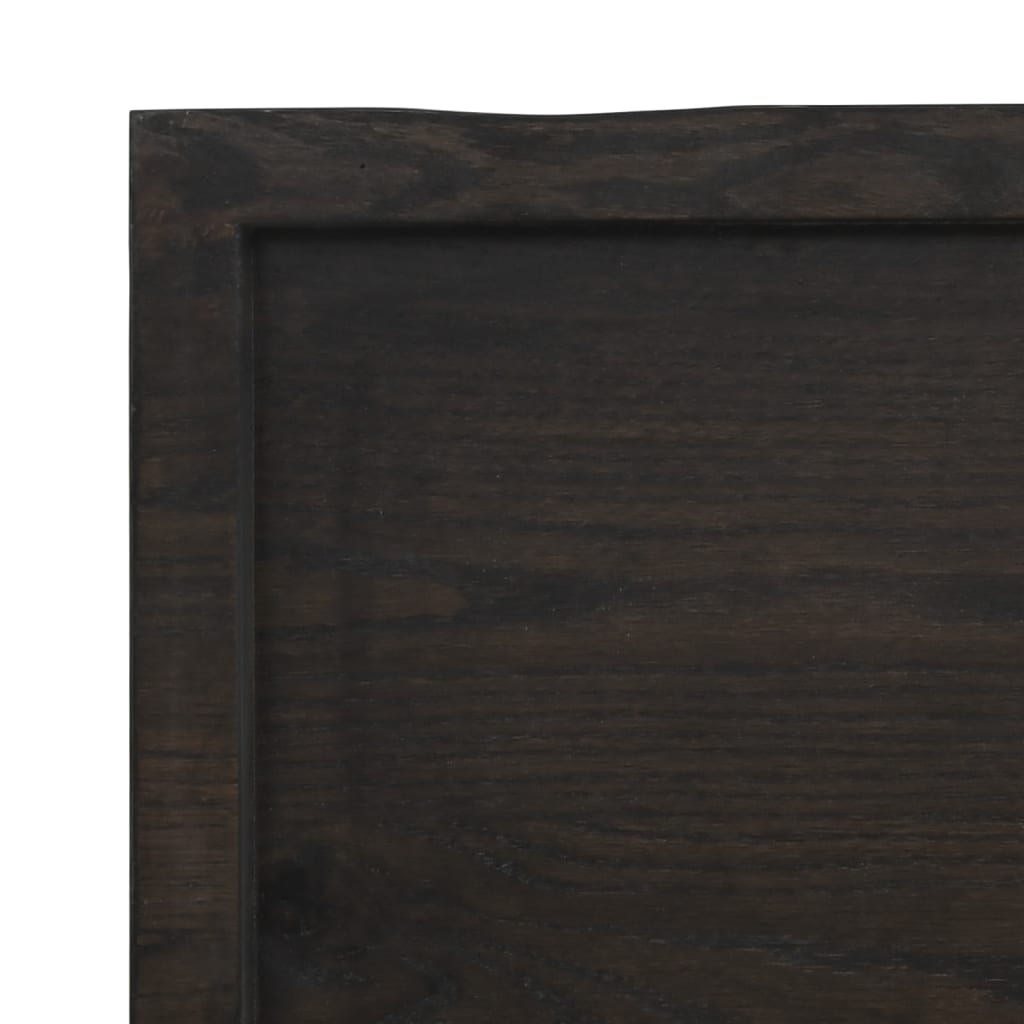 bordplade 60x60x(2-4) cm naturlig kant behandlet træ mørkebrun