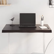 bordplade 80x40x(2-4) cm naturlig kant behandlet træ mørkebrun
