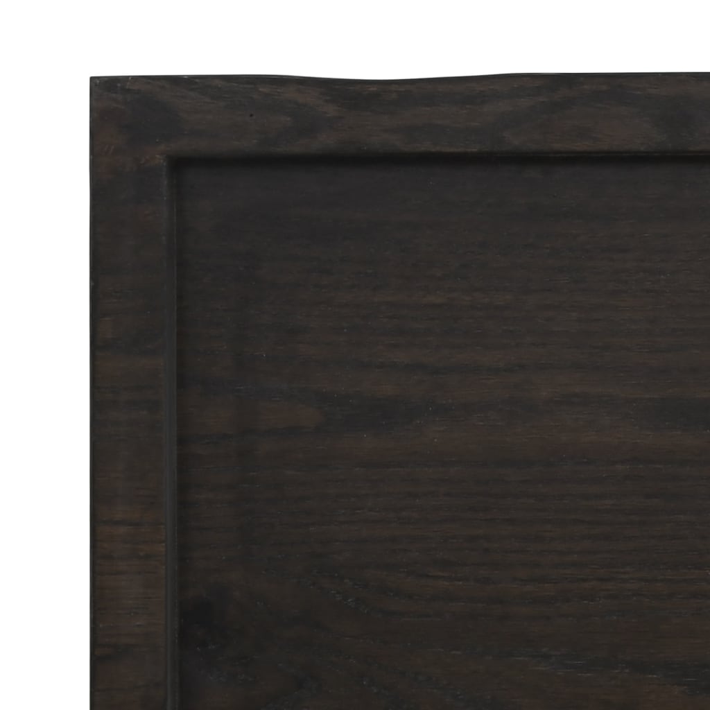 bordplade 100x40x(2-6) cm naturlig kant behandlet træ mørkebrun