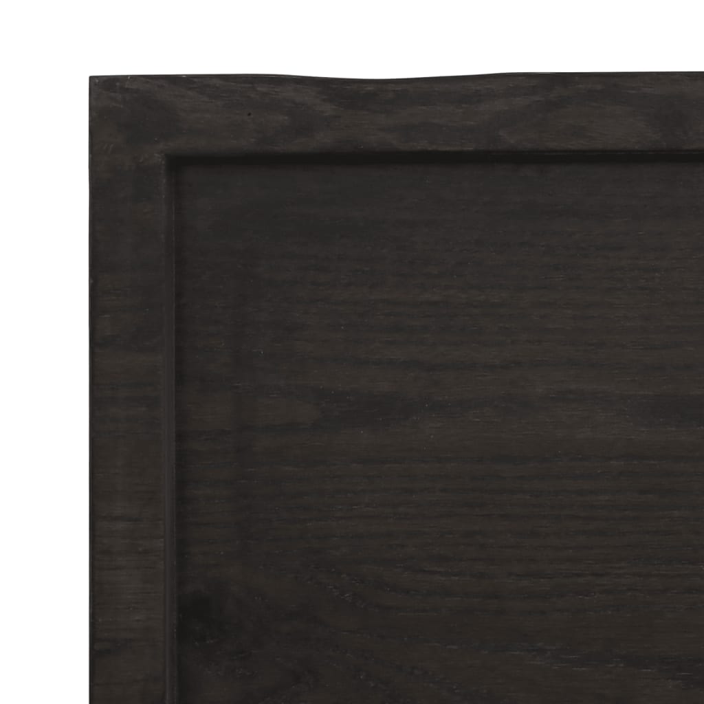 bordplade 100x60x(2-4) cm naturlig kant behandlet træ mørkebrun