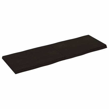 bordplade 120x40x(2-4) cm naturlig kant behandlet træ mørkebrun