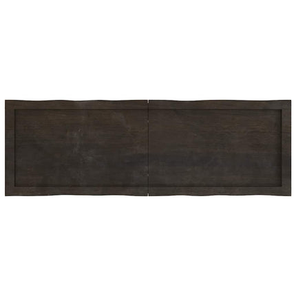 bordplade 120x40x(2-6) cm naturlig kant behandlet træ mørkebrun