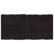 bordplade 120x60x(2-6) cm naturlig kant behandlet træ mørkebrun