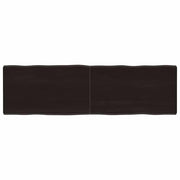 bordplade 140x40x(2-4) cm naturlig kant behandlet træ mørkebrun