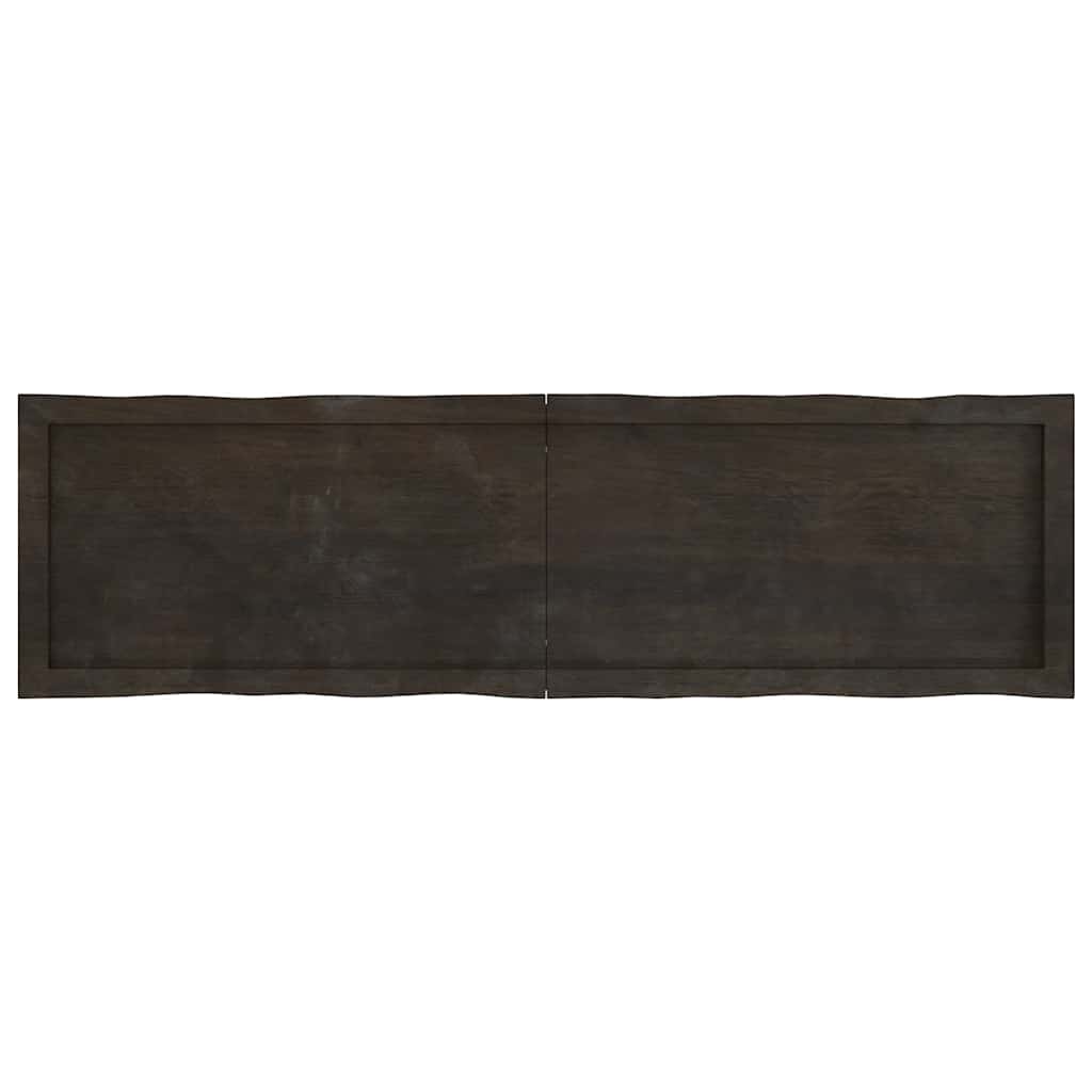 bordplade 140x40x(2-4) cm naturlig kant behandlet træ mørkebrun