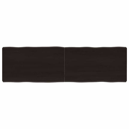 bordplade 140x40x(2-6) cm naturlig kant behandlet træ mørkebrun