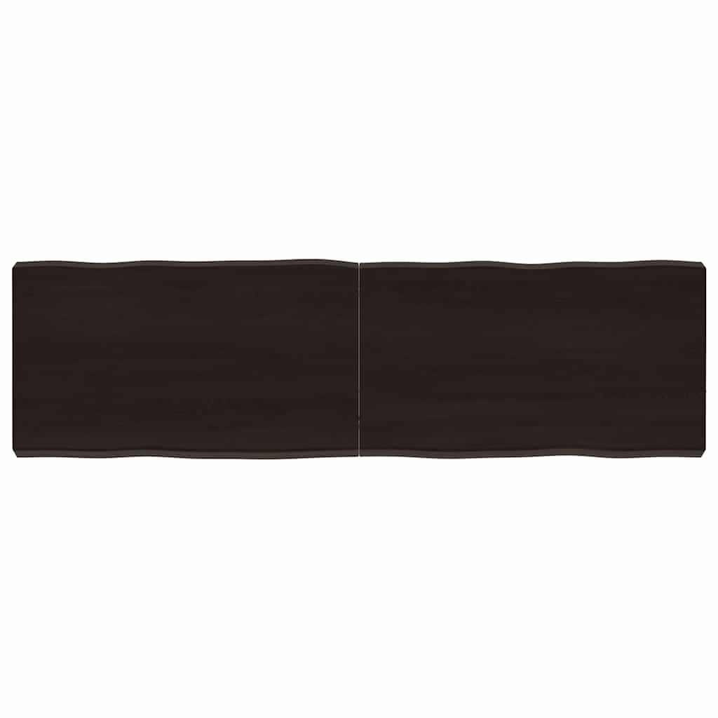 bordplade 140x40x(2-6) cm naturlig kant behandlet træ mørkebrun