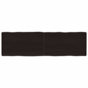 bordplade 140x40x(2-6) cm naturlig kant behandlet træ mørkebrun