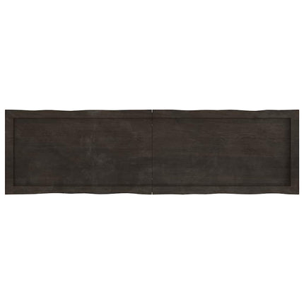 bordplade 140x40x(2-6) cm naturlig kant behandlet træ mørkebrun
