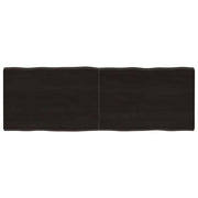 bordplade 140x50x(2-4) cm naturlig kant behandlet træ mørkebrun