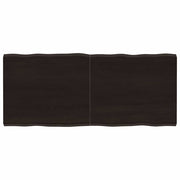 bordplade 140x60x(2-4) cm naturlig kant behandlet træ mørkebrun