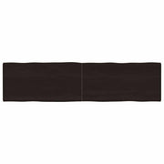 bordplade 160x40x(2-4) cm naturlig kant behandlet træ mørkebrun