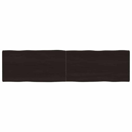bordplade 160x40x(2-4) cm naturlig kant behandlet træ mørkebrun