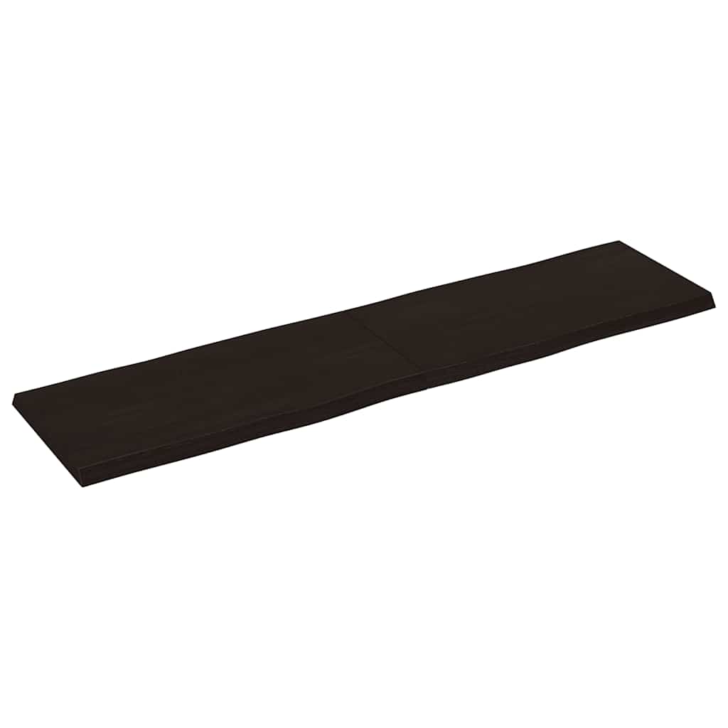 bordplade 160x40x(2-4) cm naturlig kant behandlet træ mørkebrun