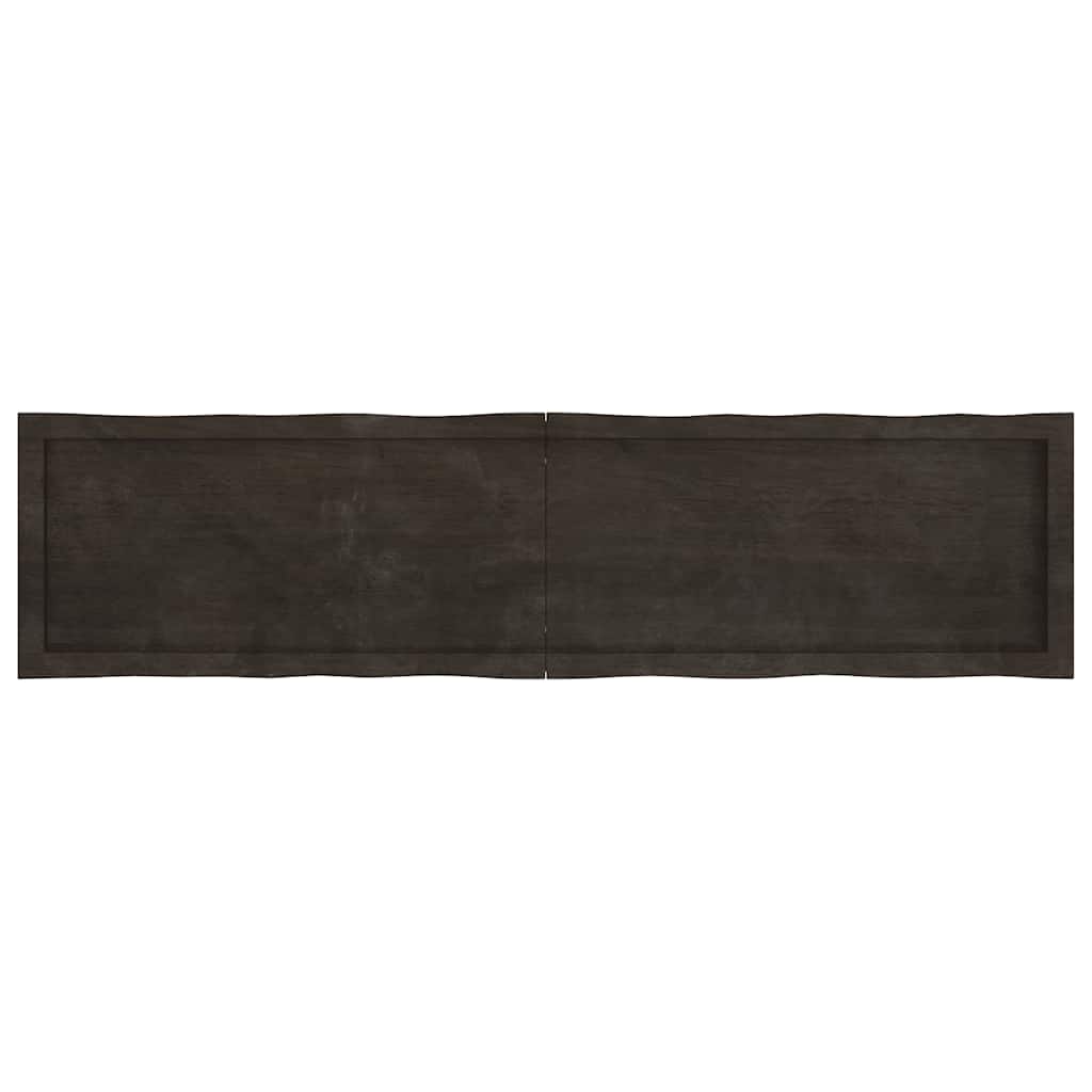 bordplade 160x40x(2-4) cm naturlig kant behandlet træ mørkebrun
