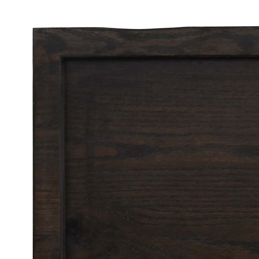 bordplade 160x40x(2-4) cm naturlig kant behandlet træ mørkebrun