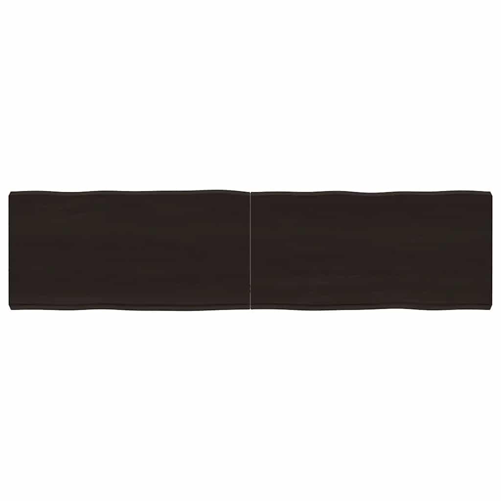 bordplade 160x40x(2-6) cm naturlig kant behandlet træ mørkebrun billede
