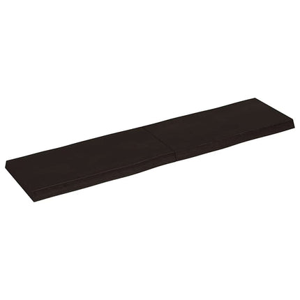 bordplade 160x40x(2-6) cm naturlig kant behandlet træ mørkebrun