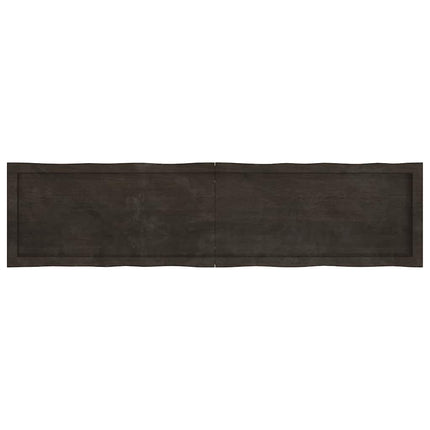 bordplade 160x40x(2-6) cm naturlig kant behandlet træ mørkebrun