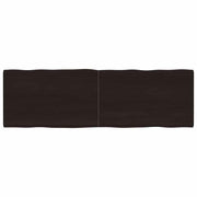 bordplade 160x50x(2-4) cm naturlig kant behandlet træ mørkebrun