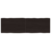 bordplade 160x50x(2-6) cm naturlig kant behandlet træ mørkebrun