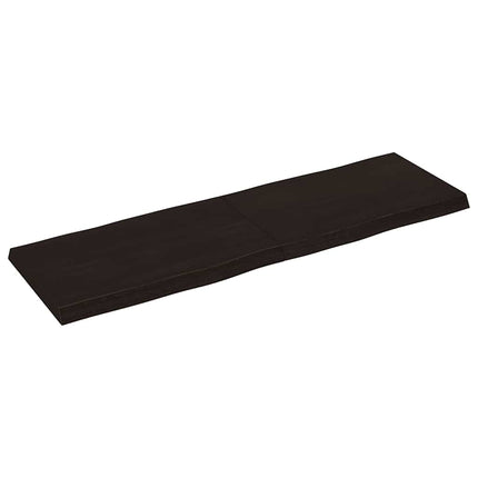bordplade 160x50x(2-6) cm naturlig kant behandlet træ mørkebrun