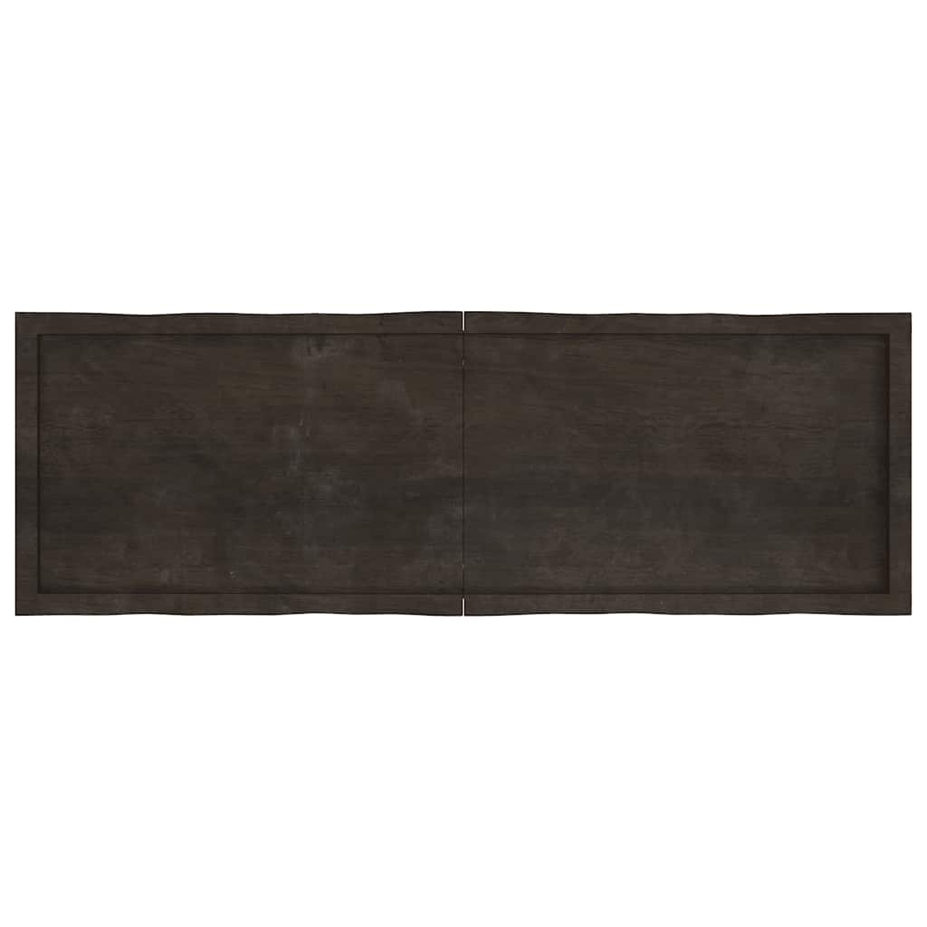 bordplade 160x50x(2-6) cm naturlig kant behandlet træ mørkebrun