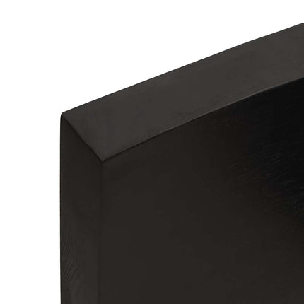 bordplade 160x50x(2-6) cm naturlig kant behandlet træ mørkebrun